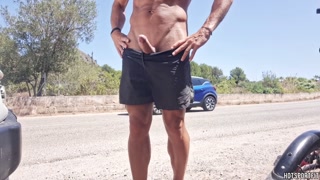 Fit Couple day summer compilation: Naked public masturbation, Road and beach risky moments