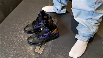 Piss, destroy and cum over Reebok Shaq Attaq