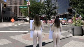 Naked Fur Protestors with Gabriella and Kat Snow