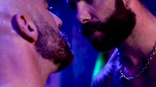 Bearded Jake Nicola services Drew Sebastian and rides his giant dick
