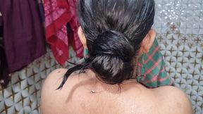 Desi wife shower in bathroom.
