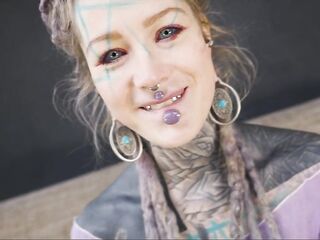 Anal loving Tattooed Hippie ANAL Fuck with Dildo and Real Big Jock