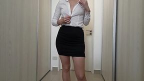 milf Secretary rides cock in POV during job interview