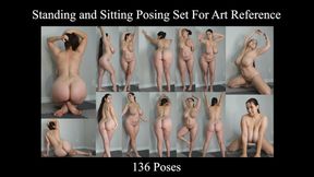 136 Standing, and Sitting Poses For Art Reference