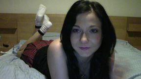 My innocent looking stepdaughter has beautiful orgasm on cam