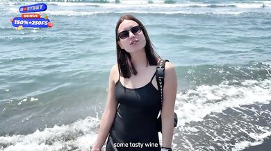 Strangers big dick wrecks cute brunette cum drips on her tits