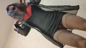 Super Sexy Asian Ladyboy Tgirl in High Heels and Lingerie Dancing and Showing That She Is Ready