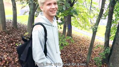 BigStr - He Walks Around The Campus When He Gets Attracted To A Blonde Twink On His Way Home