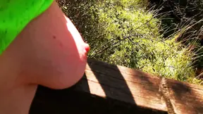 Titslapping on a bridge