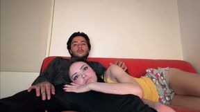 SLUT IN RED THONG SUCKING COCK LIKE CRAZY