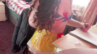 Thick toy stuffed in her ass while she gets finger fucked and squirts all over herself