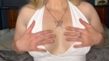 White Dress + No Panties = Pure Filth