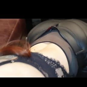 Leather Ass Fetish Blowjob Huge Cumshot