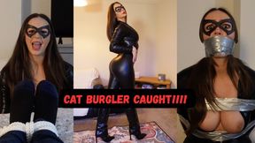 Cat Masked Intruder in Tight Leather Catsuit: Steals Files, Ties Owner to Bed â€¦ Until He Escapes & Leaves Me Squirming in Duct Tape!