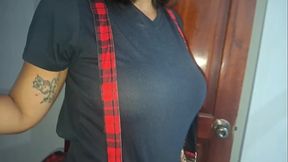 My beautiful, busty stepdaughter seduces me into fucking her