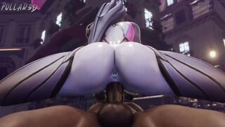 Widowmaker Rides big black cock With A Ass Plug Inside