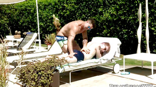 Redhead Chris Abbot stretched his ass on a pounding anal fucking by muscular Trenton