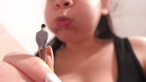 My Giantess Stepsister blows her stinky mouth breath on tiny stepbrother and then takes it in her stinky mouth