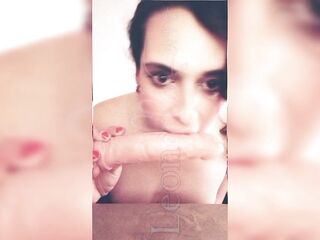 oral pleasure with 2 dildos at the same time, I finish and take my cum