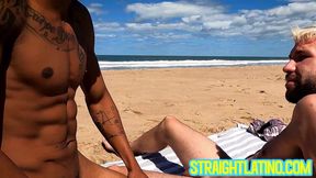 Black Will Schokolade is on his knees gagging El Alemans meaty cock