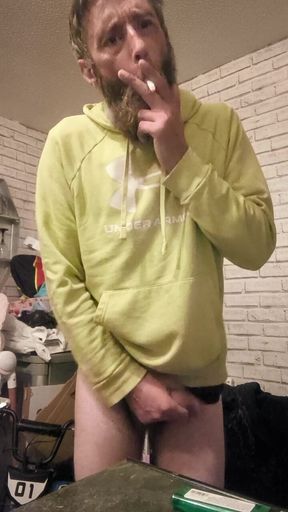Smoking and Playing with My Big Dick