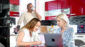 BFFs sharing BF's dick for learning purpose - Amy Douxxx & Ivi Rein