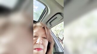 Unshaved twat pee pissing inside a outdoor parking lot! Older Hispanic grandmother