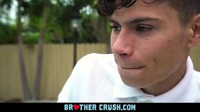 Cum-soaked stepsibling gets a mouthful from hairy stepbrother