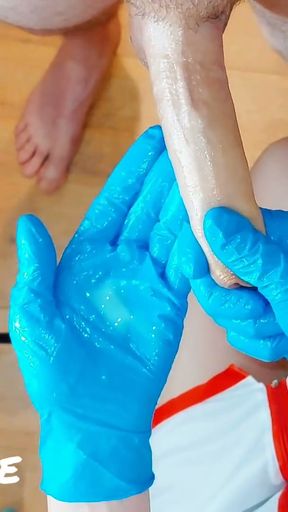 CFNM Nurse Part 3: Foreskin Stretching Treatment (Milking-time)   Clip 2