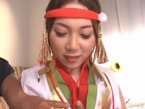 Asami Ogawa Pretty Asian chick in sexy costume likes games
