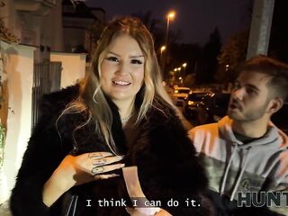 HUNT4K. Whore with worthwhile firm boobs is screwing with a stranger in front of her silly BF