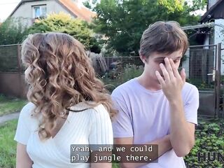 HUNT4K. Una Fairy is screwing and showing her twat in front of her Boyfriend