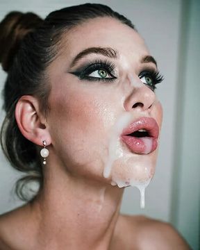 cum, sucking cock, tight three-quarter, video created by AI