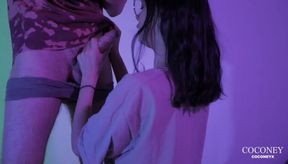 Nerdy glasses girl gets fucked raw big cock