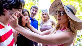 Kenzie Taylor and Whitney OC fuck with two pretty huge sausages