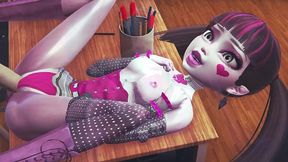draculaura spread over the teacher s desk - monster high 3d porn parody