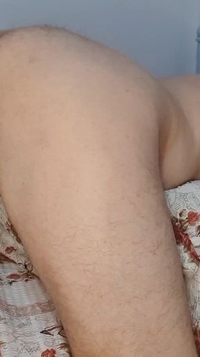 Stretching Asshole with Inflatable Dildo & Milking His Big Cock While Having Balls Tied