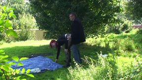 Couple fucking in the open