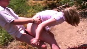 Naughty Renee Jordan Gets Railed On A Public Nature Trail