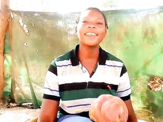 In village cherishing myself with potatoes