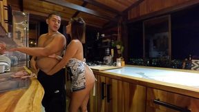 CREAMPIE in the kitchen! Skinny latina gets fucked in the kitchen on the sly until she gets cum in her pussy (they almost get caught in the end) - Porn Movie