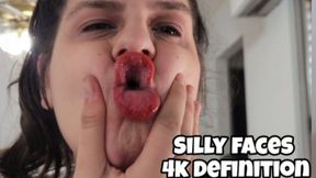 Silly Faces with Red Lipstick – Tongue Out, Kisses & Playful Expressions 4K