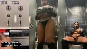 me masturbo en el lavabo del aeropuerto