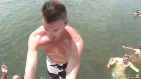 Sultry Babe Shows Off Her Perky Melons At A Steamy Outdoor Bash