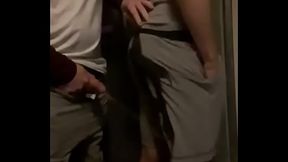 late night, empty street, too much drinking... I decided to piss on my twink flatmate for fun :P