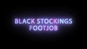 Black Stocking Footjob