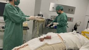 Urethral examination and handjob on a restrained patient