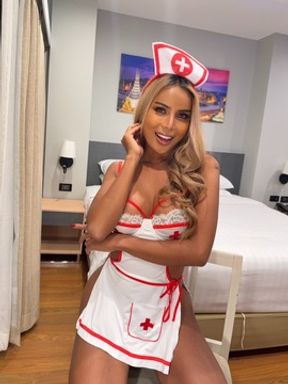 Naughty nurse solo stroking