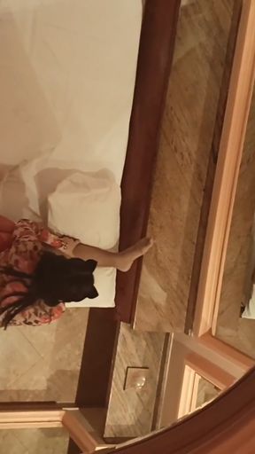 I ride a Black guy with a rock hard, cum-filled cock and make him suck my big tits.   Clip 1