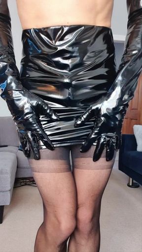 JessicaXD - Tight PVC Skirt Gloves